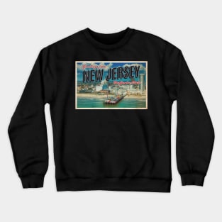 Greetings from New Jersey - Vintage Travel Postcard Design Crewneck Sweatshirt